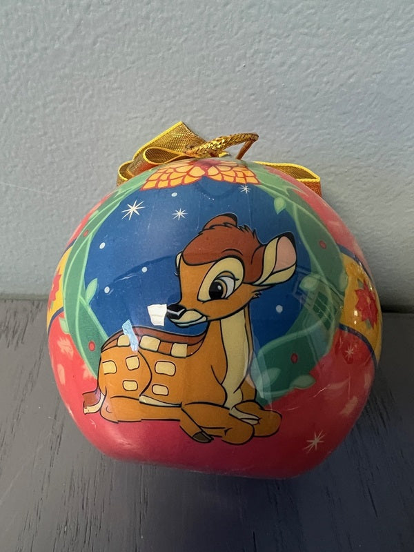Vintage Disney Christmas Bulb Ornaments – Lot of 3 (Bambi, Pluto & Walt Disney World 25th Anniversary)