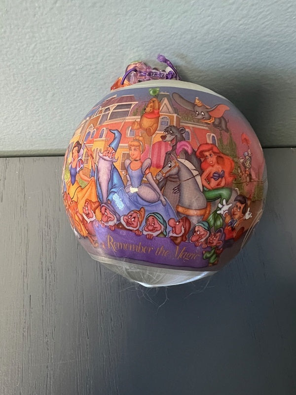 Disney Vintage Christmas Bulb Ornaments Lot of 3