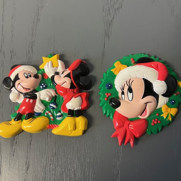 Vintage Disney Christmas Magnets – Mickey & Minnie Mouse (1995, Set of 2)