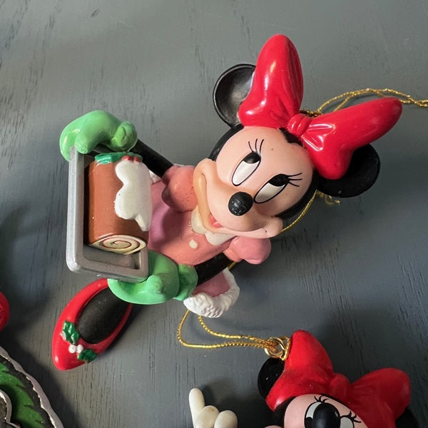 Disney Minnie Mouse Hanging Christmas Ornaments Lot of 8