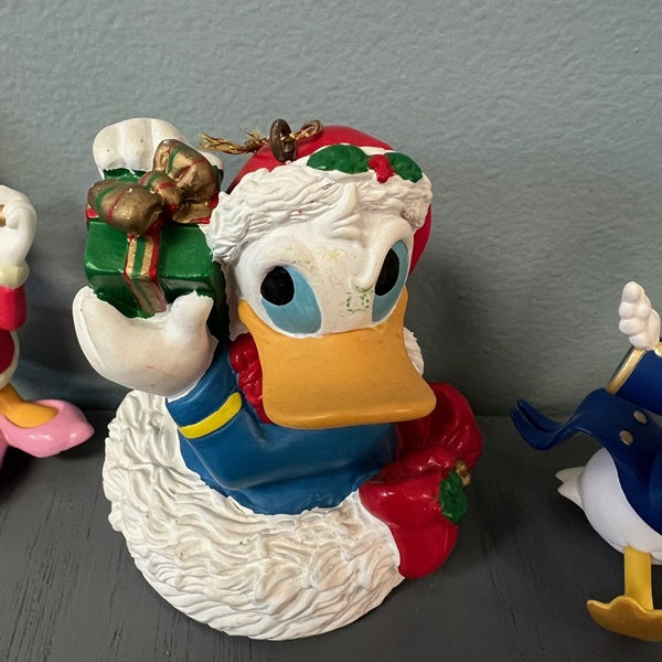 Vintage Disney Donald & Daisy Duck Hanging Christmas Ornaments – Lot of 3
