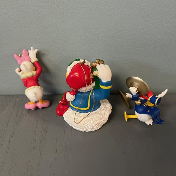 Vintage Disney Donald & Daisy Duck Hanging Christmas Ornaments – Lot of 3