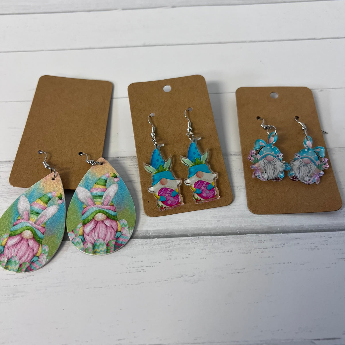 Easter Gnome Earring Set 3 Pair Pastel Boutique Style Gift Set
