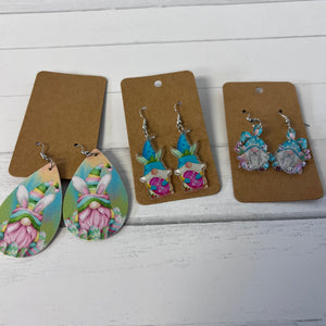 Easter Gnome Earring Set 3 Pair Pastel Boutique Style Gift Set