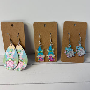 Easter Gnome Earring Set 3 Pair Pastel Boutique Style Gift Set