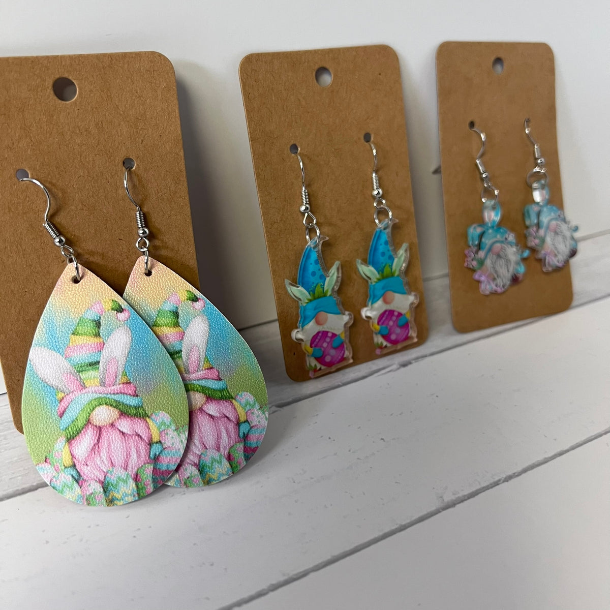 Easter Gnome Earring Set 3 Pair Pastel Boutique Style Gift Set
