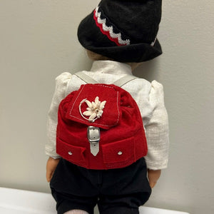 Engel Puppe Alexander Jointed Boy Doll Germany 16 inch Doll with Backpack