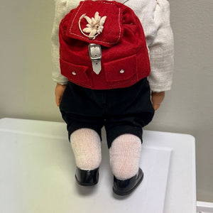 Engel Puppe Alexander Jointed Boy Doll Germany 16 inch Doll with Backpack