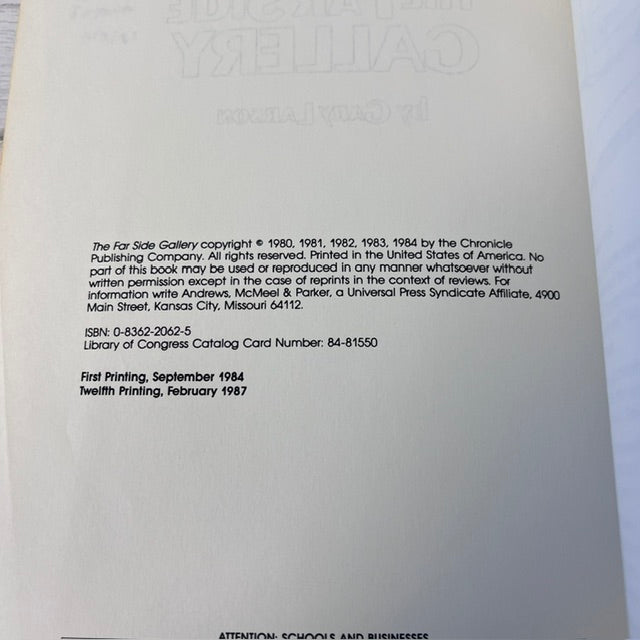 Back cover of a book with copyright and printing information.