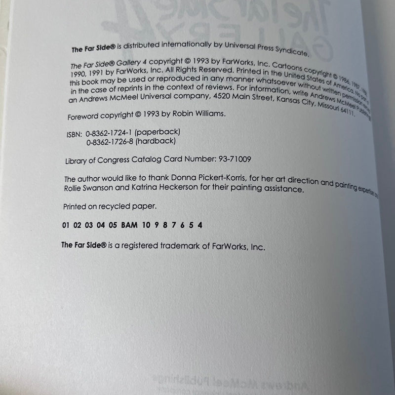 Back cover of a book with copyright information and acknowledgments.