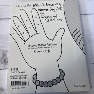 Book cover with a hand illustration and text about wildlife preserves and art.