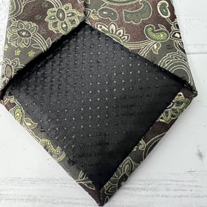 Geoffrey Beene Silk Tie Set 2 Paisley Geometric Green Vintage