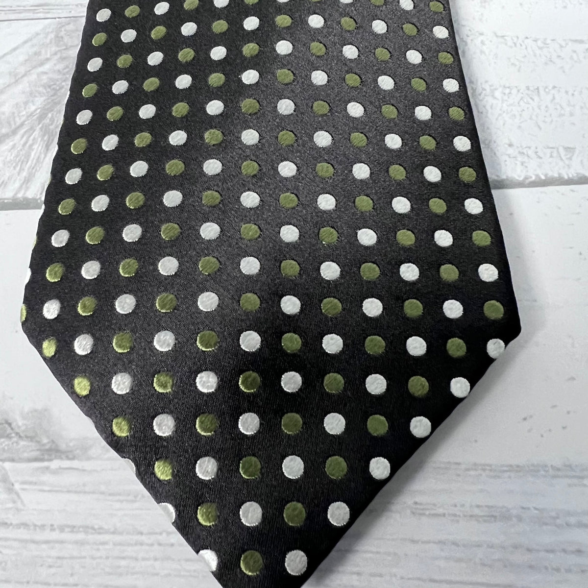 Geoffrey Beene Silk Tie Set 2 Paisley Geometric Green Vintage