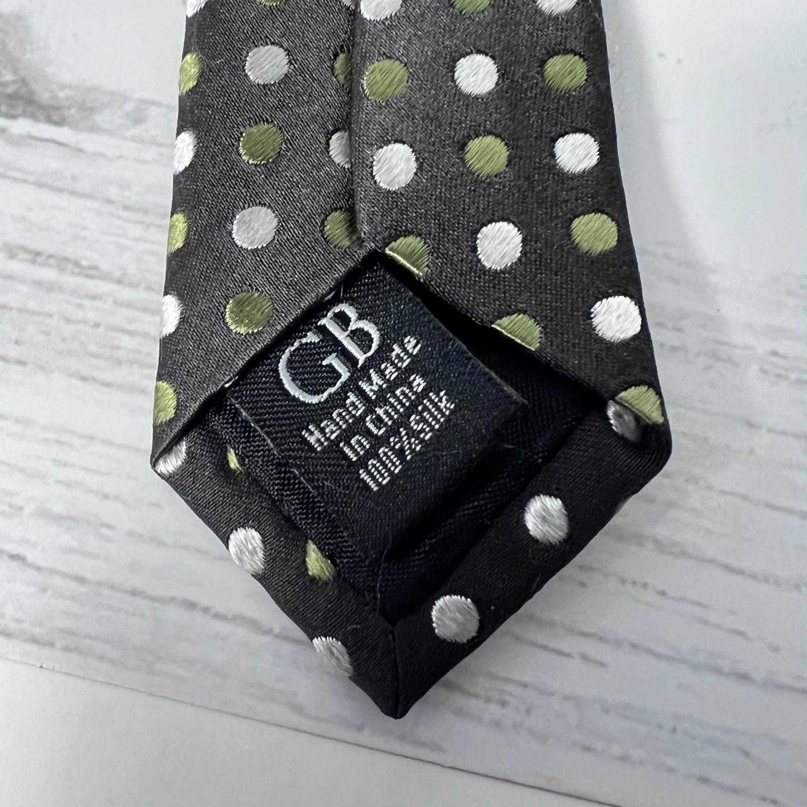 Geoffrey Beene Silk Tie Set 2 Paisley Geometric Green Vintage