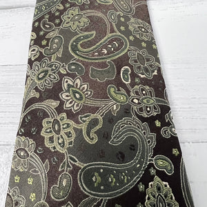 Geoffrey Beene Silk Tie Set 2 Paisley Geometric Green Vintage