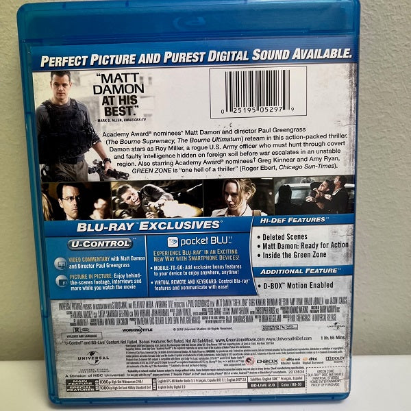 Green Zone Blu ray DVD Matt Damon 2010 R