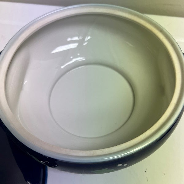 Halls Superior Cobalt Blue Sundial Covered Dish USA