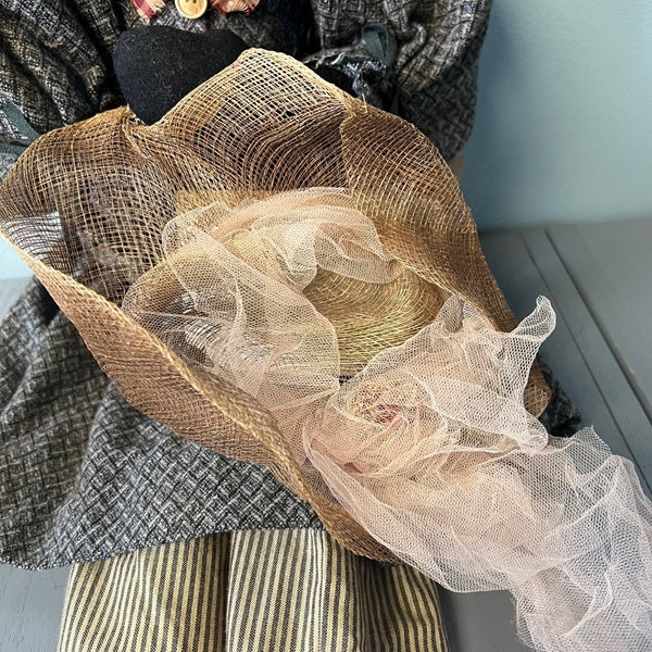 Handmade Ragdoll African American Folk Art Collectible 26 inch Doll