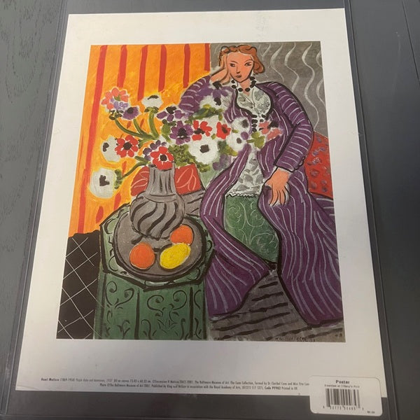 Henri Matisse Purple Robe and Anemones Print 14x11