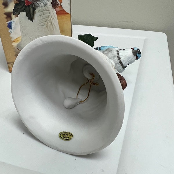 Home Trends Porcelain Bird Dinner Bell Blue Jay