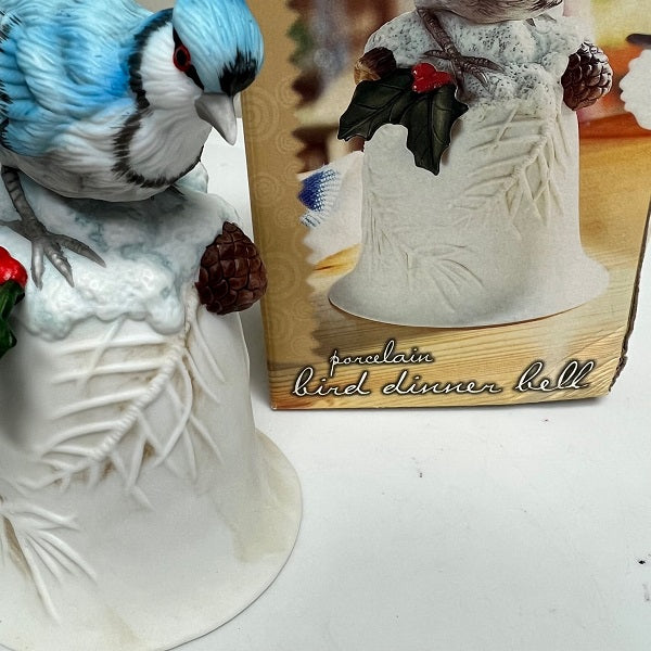 Home Trends Porcelain Bird Dinner Bell Blue Jay