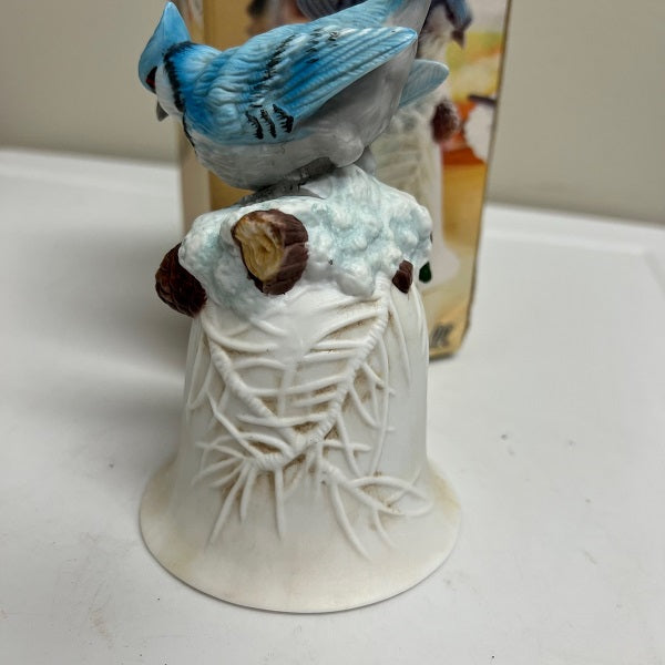 Home Trends Porcelain Bird Dinner Bell Blue Jay