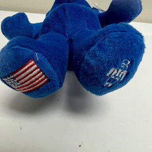 I Love America Stamp Blue Plush Beanie Bear Stuffed Animal