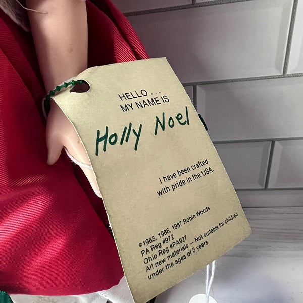 Robin Woods Vintage Doll Holly Noel Vinyl Christmas Doll 14in 1987