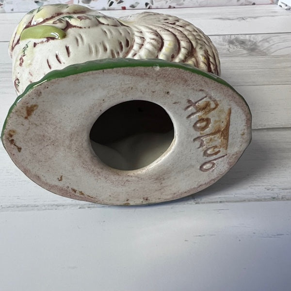 Ceramic rooster bottom view makers mark