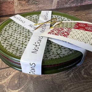 Notions Holiday Glass Canape Plates - Set of 4 Festive Red and Green