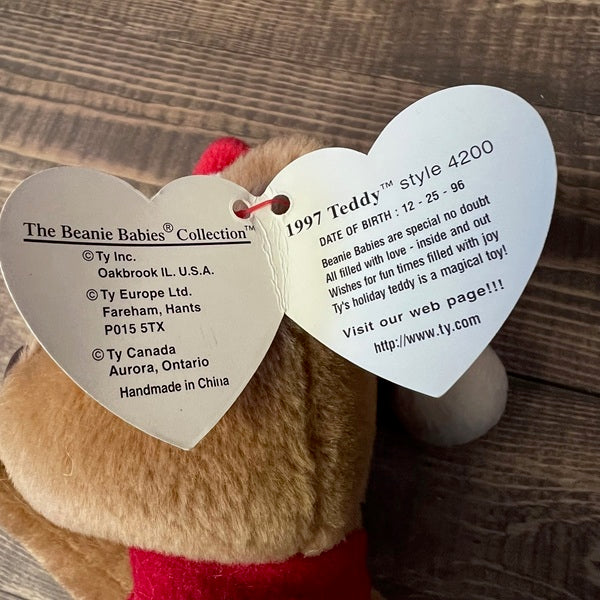 Ty Beanie Baby 1997 Holiday Teddy Bear Style 4200 Christmas