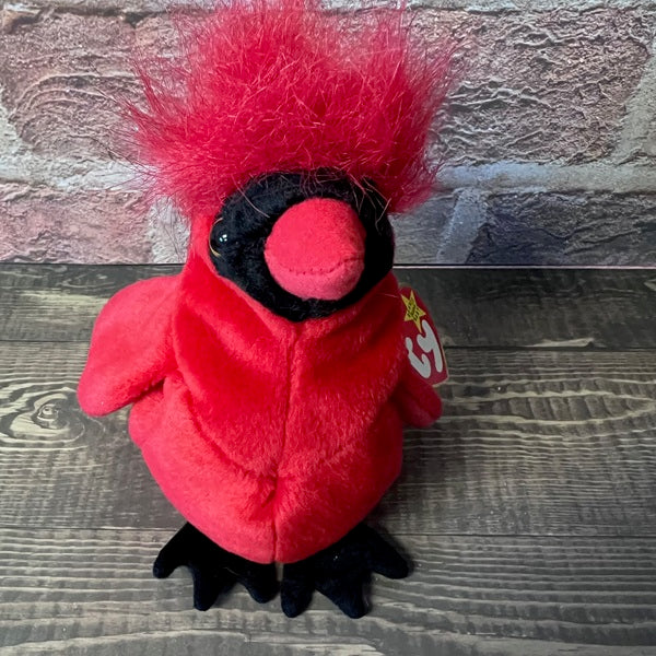 Ty Beanie Baby Mac The Cardinal 1998 Plush Cardinal Bird