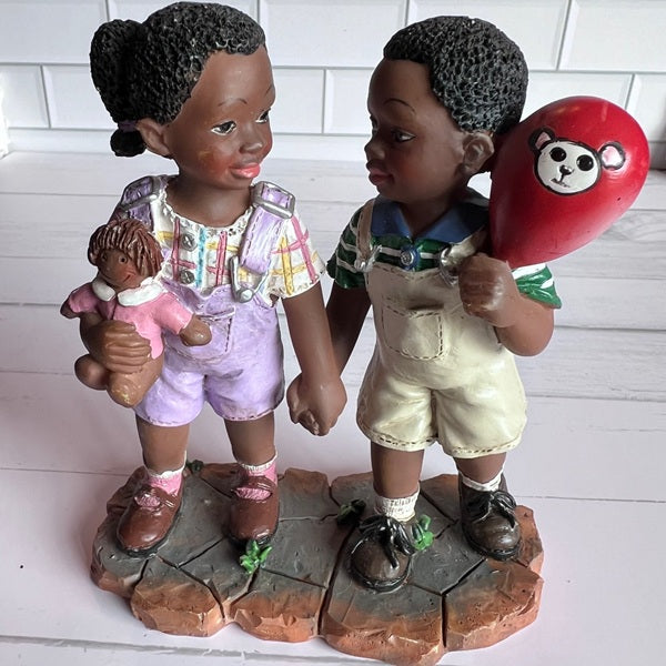 Treasures of the Heart African American Boy and Girl Figurine