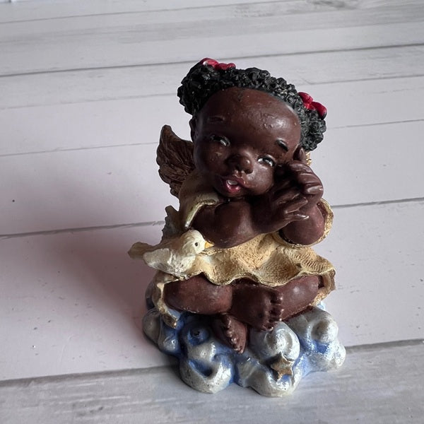 African American Angel Figurine 2.5in