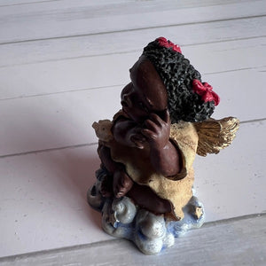 African American Angel Figurine 2.5in