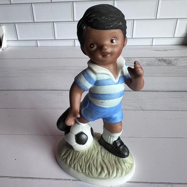 Homco 1423 Porcelain Soccer Player Figurines - Vintage Set of 2