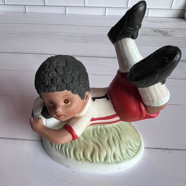 Homco 1423 Porcelain Soccer Player Figurines - Vintage Set of 2