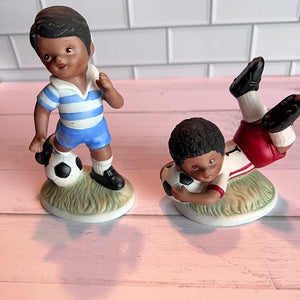Homco 1423 Porcelain Soccer Player Figurines - Vintage Set of 2