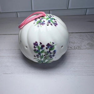 Vintage Ceramic Air Freshener Pomander Forget Me Knot Floral Design