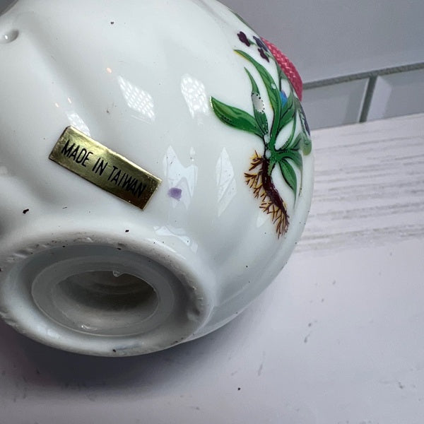Vintage Ceramic Air Freshener Pomander Forget Me Knot Floral Design