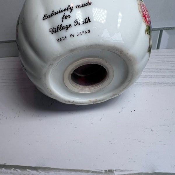 Village Bath Porcelain Pomander Ball Japan Hummingbird Floral Pattern