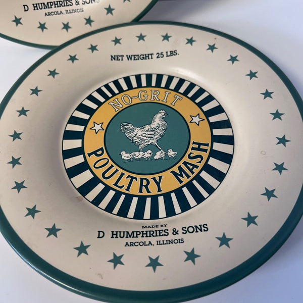 Park Design Farmhouse Collection Plate NO-GRIT POULTRY MASH Set of 2