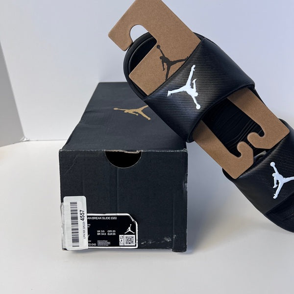 Jordan Break Slide US 4 Youth Black and White Nike