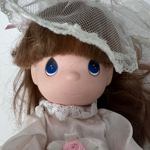 Vintage Precious Moments Bride Doll 10in Vinyl Doll with Doll Stand