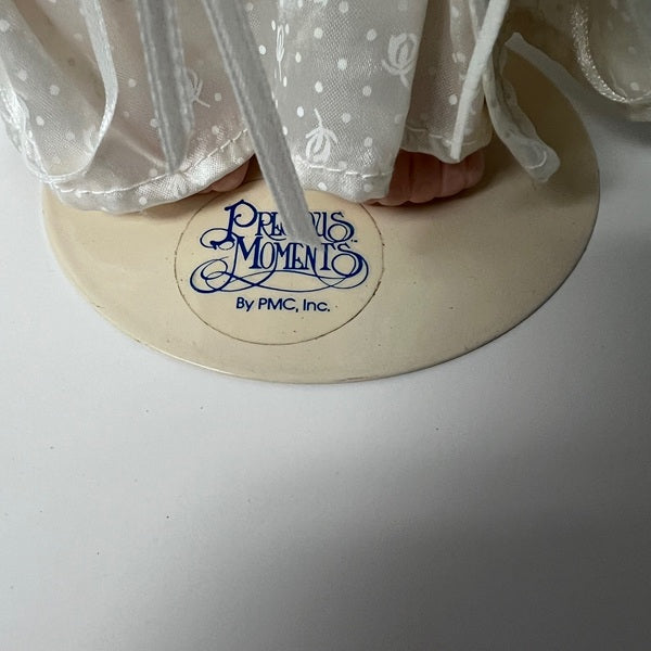 Vintage Precious Moments Bride Doll 10in Vinyl Doll with Doll Stand