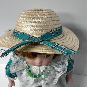 Vintage Happy Memories Kelly Porcelain Doll with Stand 14in with Doll Stand