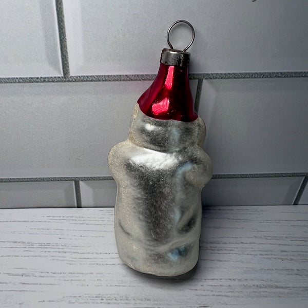 1940 Glass Snowman Ornament Germany Holiday Ornament