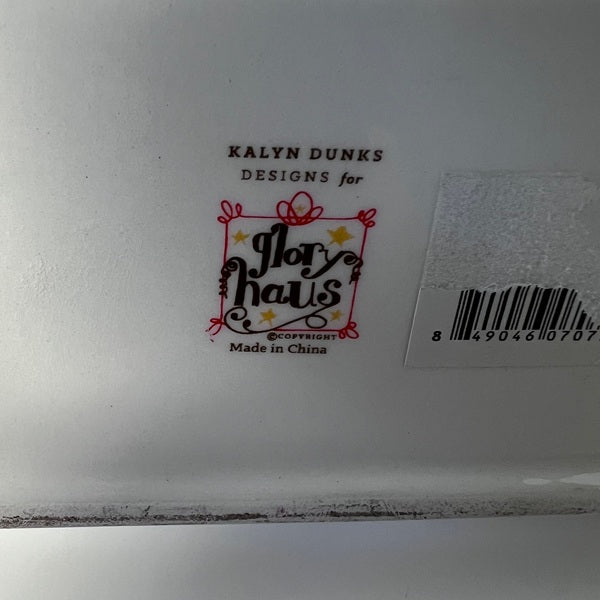 Label with 'Kalyn Dunks Designs for Glory Haus' on a white background