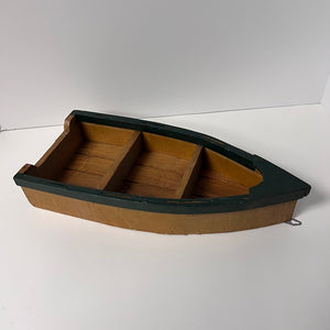 Wooden boat model on a white background