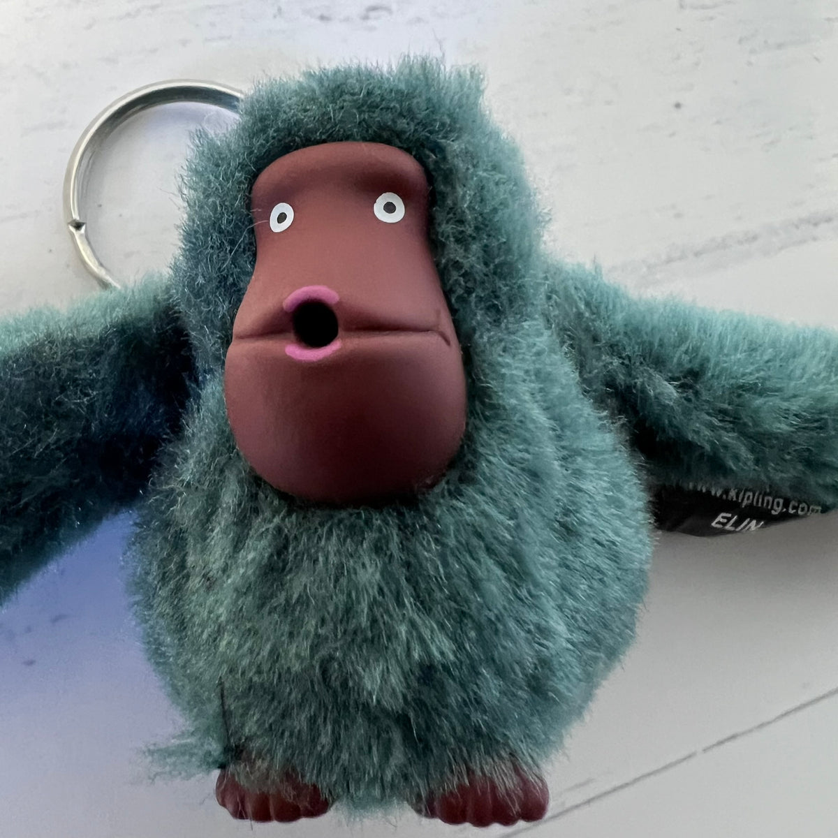 Kipling ELIN Monkey Keychain Plush Bag Charm Forest Green Gorilla Cambodia